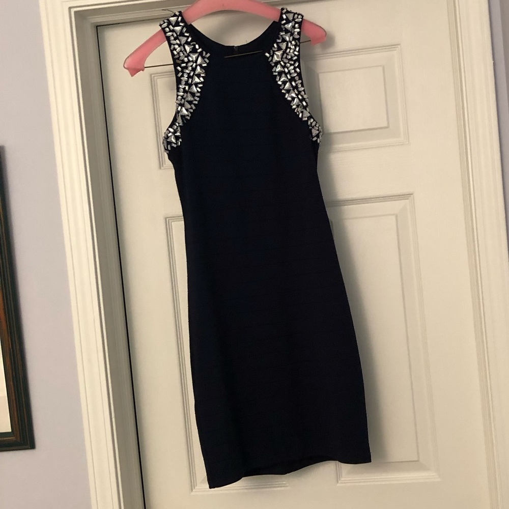 Sequin Hearts Navy Dress Size 13 Juniors(Size 4-6)